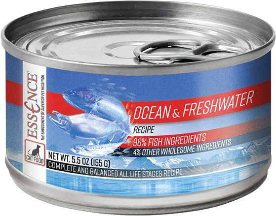 Essence Wet Cat Food Ocean & Freshwater Recipe 5.5oz Can Single