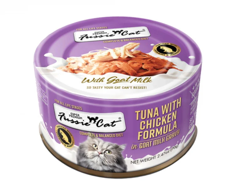 Fussie Cat Can Goat Milk Tuna Chicken 2.47 oz