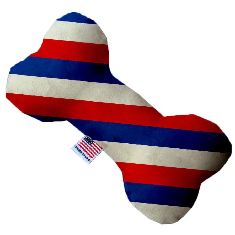 Plush Bone Dog Toy Patriotic Stripes