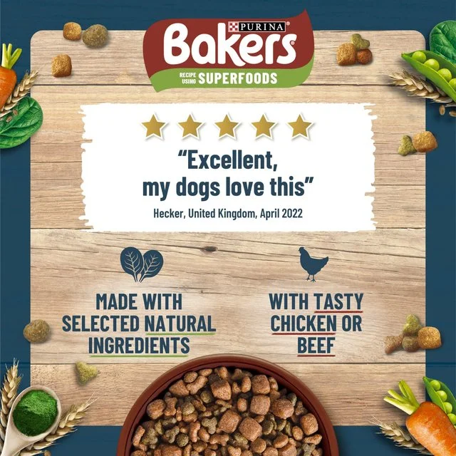 Bakers Small Dog Beef Dry Dog Food   2.85kg