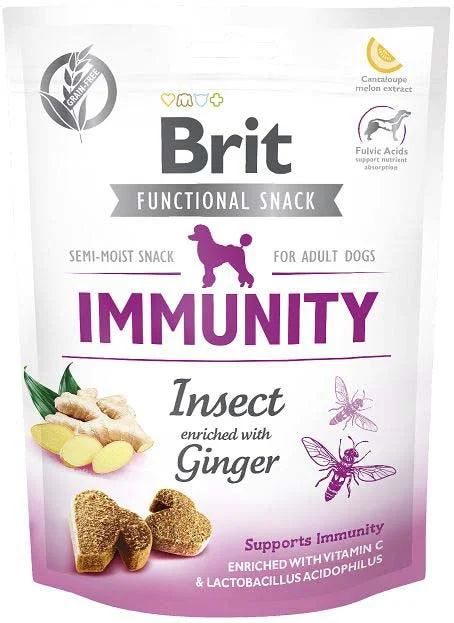 BRIT Functional Snack Immunity, recompensă pentru câini, cu Insecte 150g