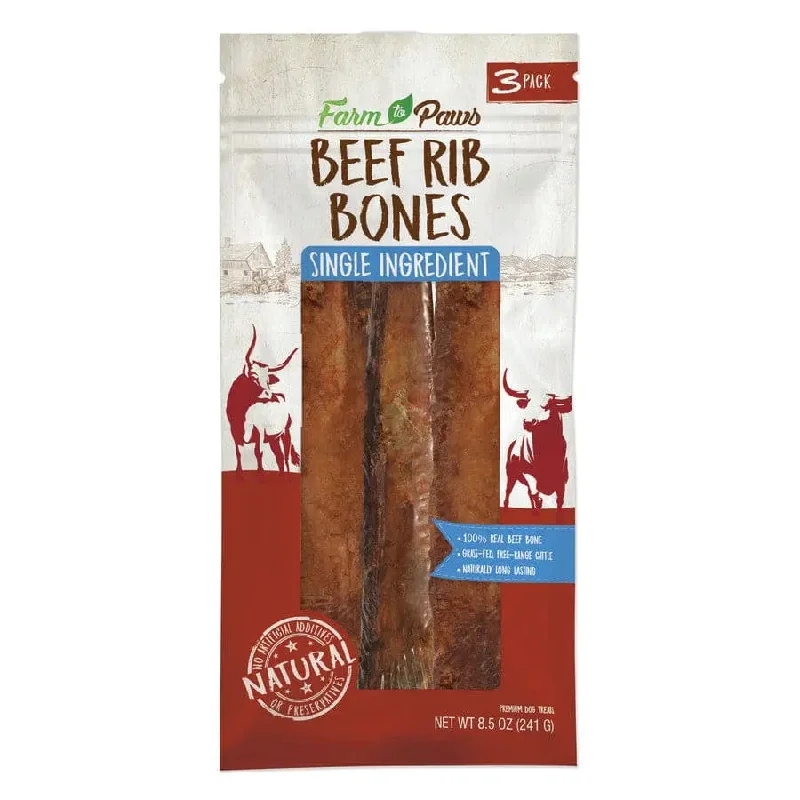 Cadet Farm to Paws Beef Rib Bones Natural Dog Chews