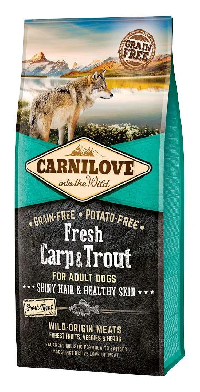 CARNILOVE Fresh Šaran i pastrva, Shiny Hair & Healthy Skin, bez žitarica, 1,5kg