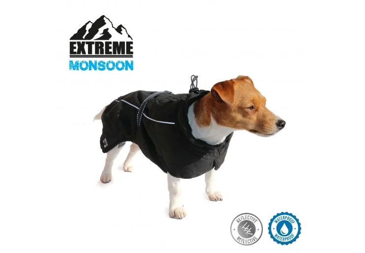 Ancol - Extreme Monsoon Dog Coat - Black - small/medium - 35cm