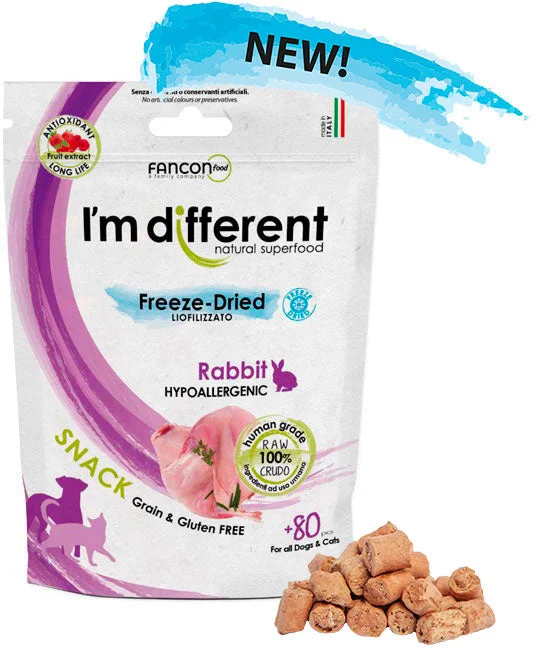 I'M DIFFERENT Recompensă pentru câini şi pisici, Monoproteică, cu Iepure 40g