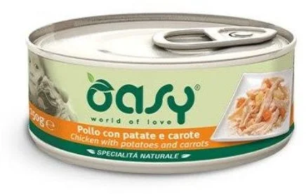 OASY Specialita' Naturali Conservă pentru câini, cu Pui, Cartofi şi Morcovi 150g