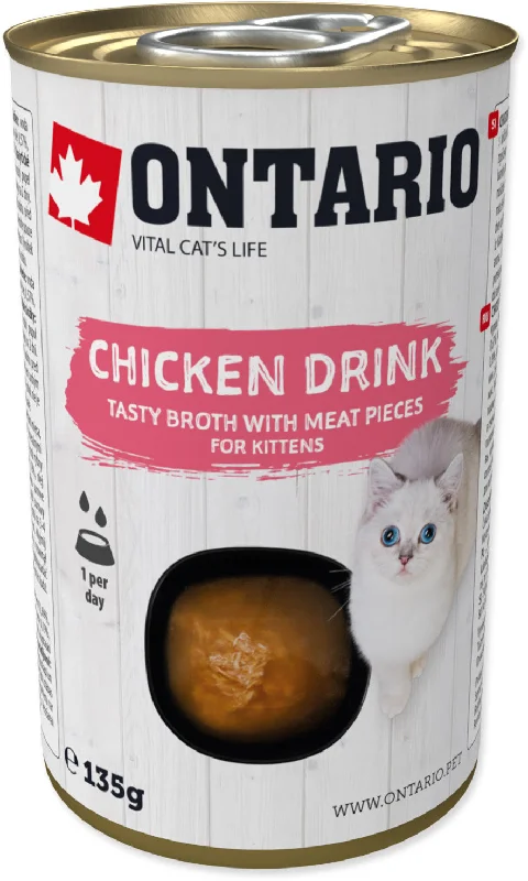 ONTARIO KITTEN Conservă pentru pisicuţe, Supă cu bucăţi de Pui 135g