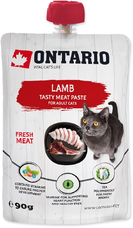 ONTARIO Pastă pentru pisici adulte, carne proaspătă de Miel 90g