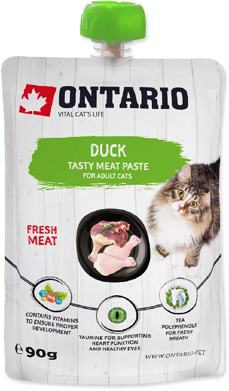 ONTARIO Pastă pentru pisici adulte, carne proaspătă de Raţă 90g