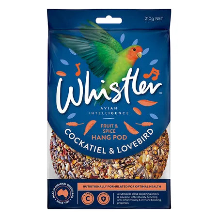 Whistler Cockatiel & Lovebird Pod Fruit & Spice