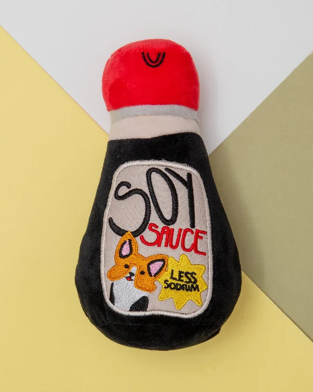 Bottle Of Soy Sauce Squeaky Plush Dog Toy