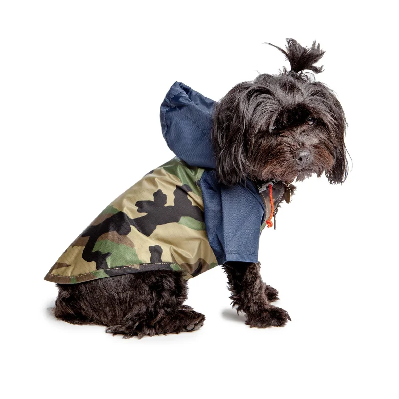 WAGWEAR | Nylon Colorblock Rainbreaker in Navy + Camo (Exclusive to DOG & CO.)