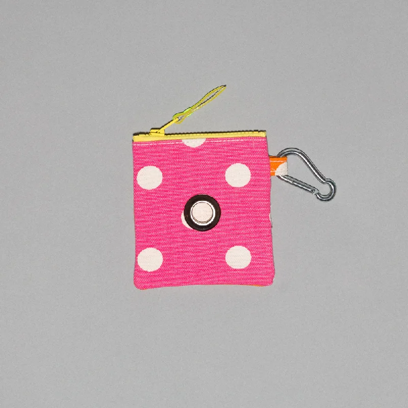 WARE of the DOG I Polka Dot Canvas Pouch in Pink/Orange